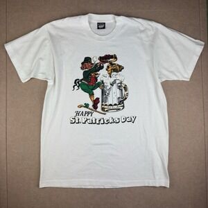 VTG Screen Stars Best Single Stitch T-Shirt XL St Patrick's‎ Day Leprechaun USA